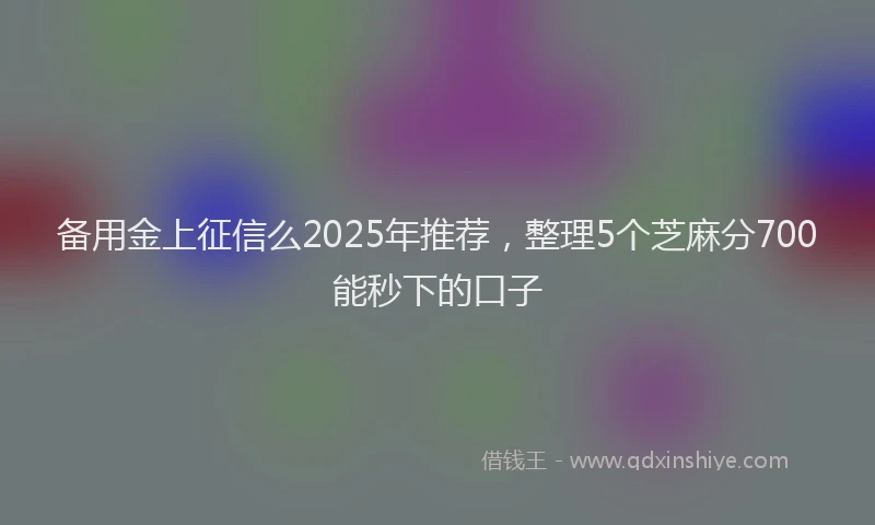 备用金上征信么2025年推荐，整理5个芝麻分700能秒下的口子