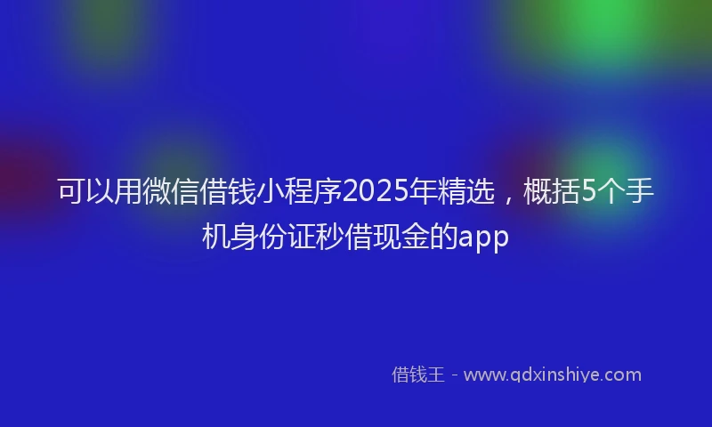 可以用微信借钱小程序2025年精选，概括5个手机身份证秒借现金的app