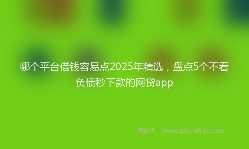 哪个平台借钱容易点2025年精选，盘点5个不看负债秒下款的网贷app