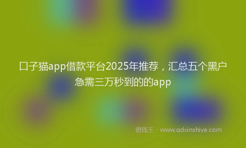 口子猫app借款平台2025年推荐，汇总五个黑户急需三万秒到的的app