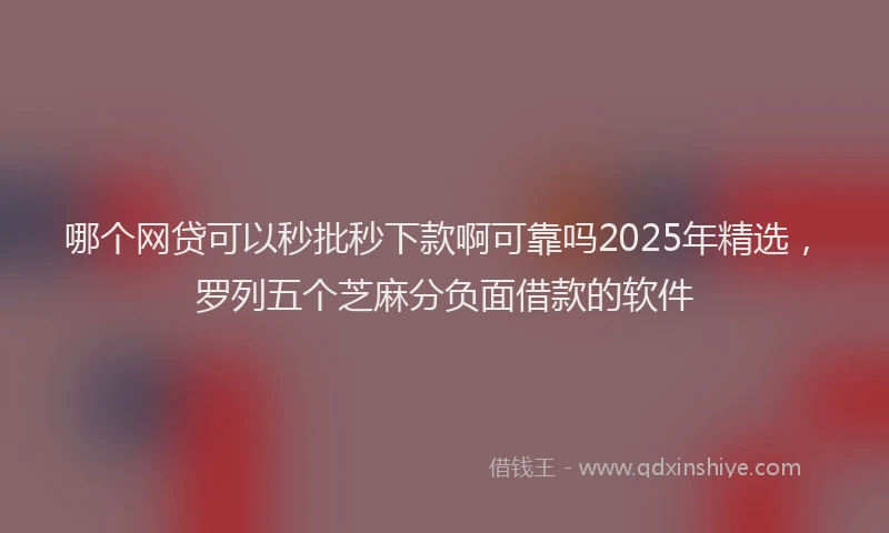 哪个网贷可以秒批秒下款啊可靠吗2025年精选，罗列五个芝麻分负面借款的软件
