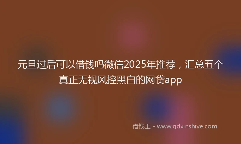 元旦过后可以借钱吗微信2025年推荐，汇总五个真正无视风控黑白的网贷app