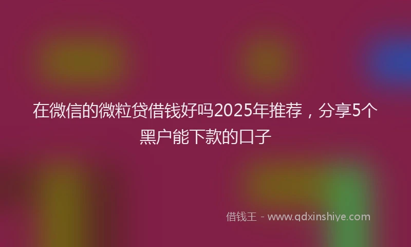 在微信的微粒贷借钱好吗2025年推荐，分享5个黑户能下款的口子