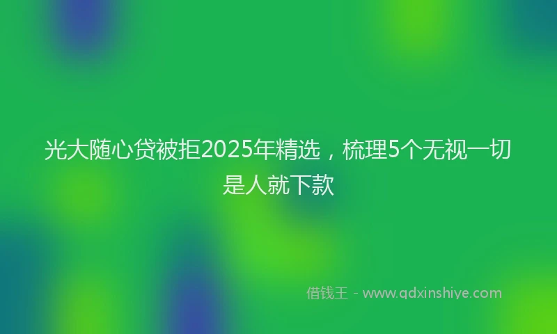 光大随心贷被拒2025年精选，梳理5个无视一切是人就下款