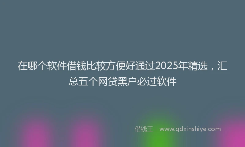 在哪个软件借钱比较方便好通过2025年精选，汇总五个网贷黑户必过软件