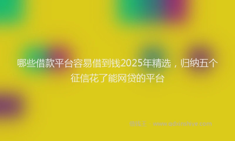 哪些借款平台容易借到钱2025年精选，归纳五个征信花了能网贷的平台