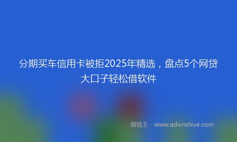 分期买车信用卡被拒2025年精选，盘点5个网贷大口子轻松借软件