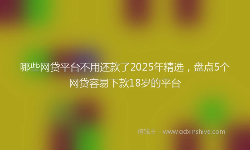 哪些网贷平台不用还款了2025年精选，盘点5个网贷容易下款18岁的平台