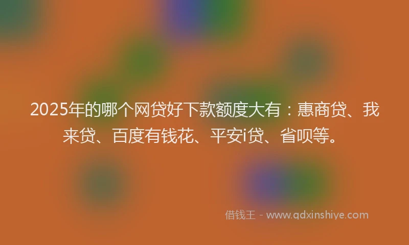 2025年的哪个网贷好下款额度大有：惠商贷、我来贷、百度有钱花、平安i贷、省呗等。