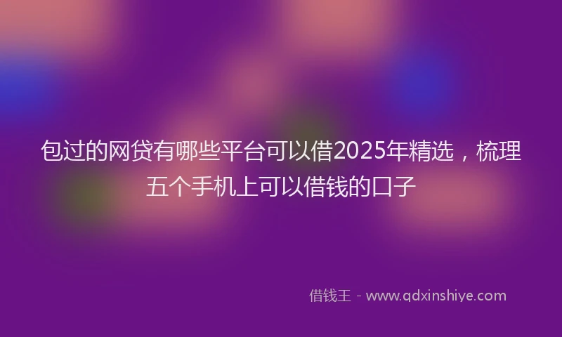 包过的网贷有哪些平台可以借2025年精选，梳理五个手机上可以借钱的口子