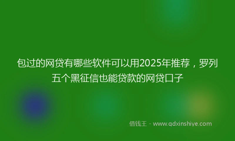 包过的网贷有哪些软件可以用2025年推荐，罗列五个黑征信也能贷款的网贷口子
