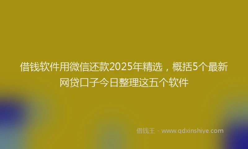 借钱软件用微信还款2025年精选，概括5个最新网贷口子今日整理这五个软件