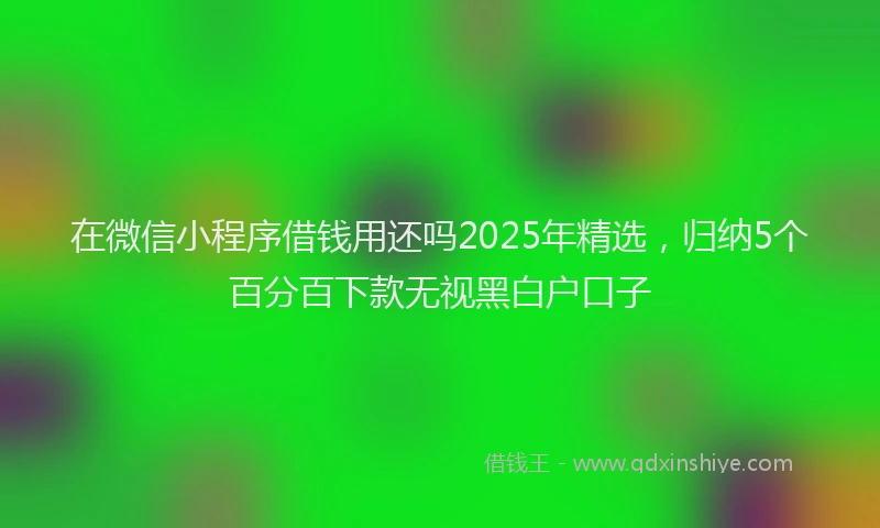 在微信小程序借钱用还吗2025年精选，归纳5个百分百下款无视黑白户口子