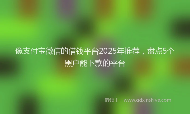 像支付宝微信的借钱平台2025年推荐，盘点5个黑户能下款的平台