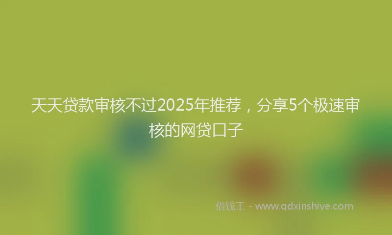 天天贷款审核不过2025年推荐，分享5个极速审核的网贷口子