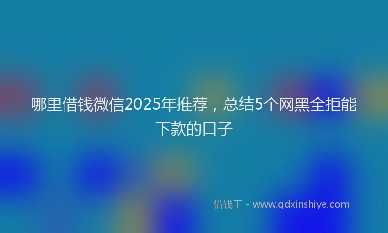 哪里借钱微信2025年推荐，总结5个网黑全拒能下款的口子