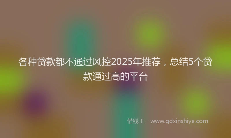 各种贷款都不通过风控2025年推荐，总结5个贷款通过高的平台