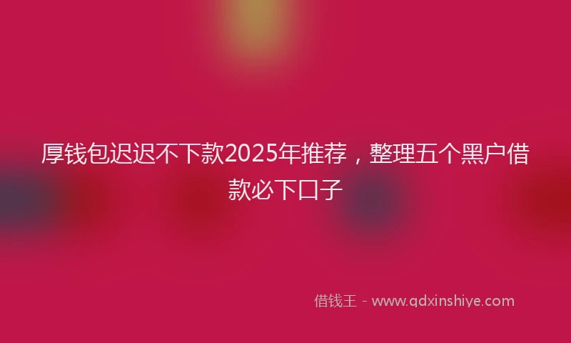厚钱包迟迟不下款2025年推荐，整理五个黑户借款必下口子