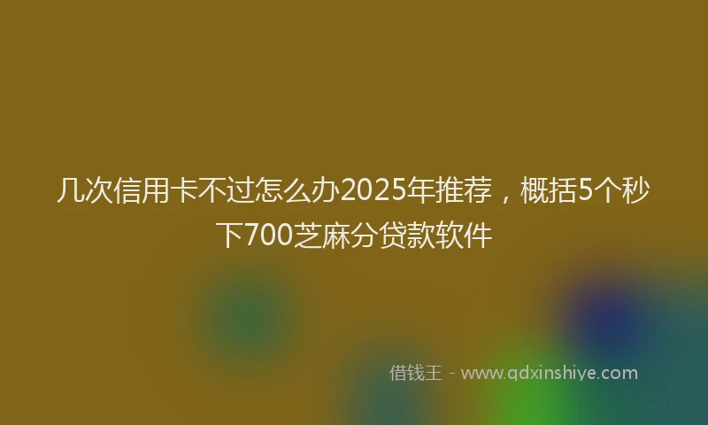 几次信用卡不过怎么办2025年推荐，概括5个秒下700芝麻分贷款软件