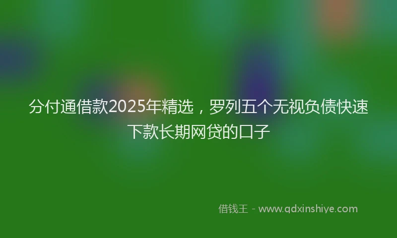 分付通借款2025年精选，罗列五个无视负债快速下款长期网贷的口子