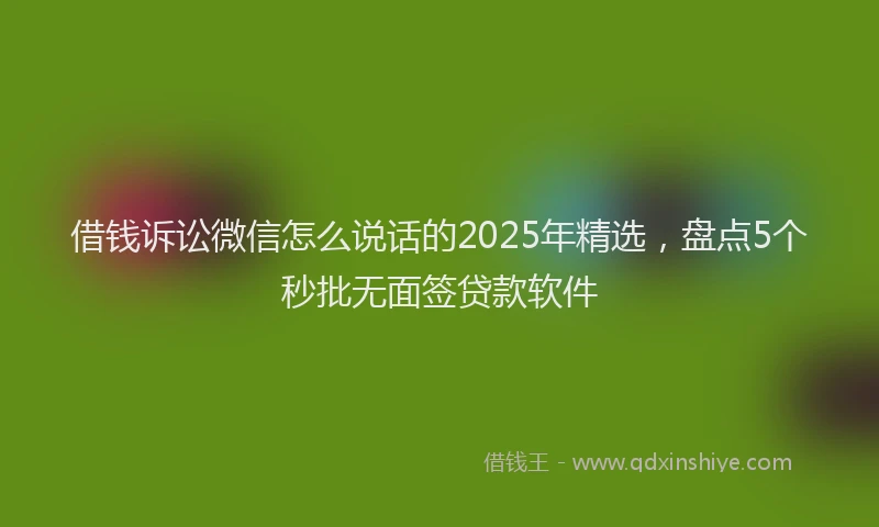 借钱诉讼微信怎么说话的2025年精选，盘点5个秒批无面签贷款软件