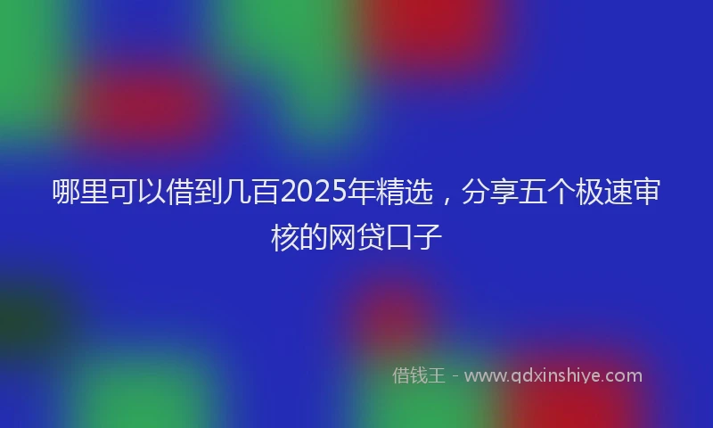 哪里可以借到几百2025年精选，分享五个极速审核的网贷口子