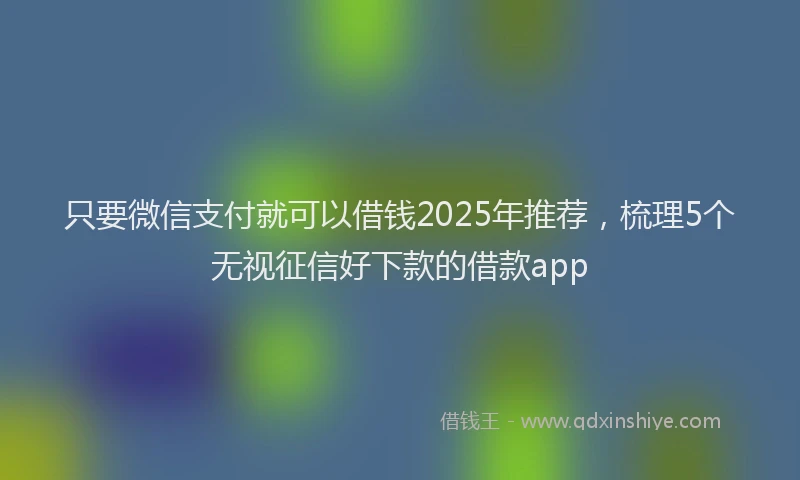 只要微信支付就可以借钱2025年推荐，梳理5个无视征信好下款的借款app