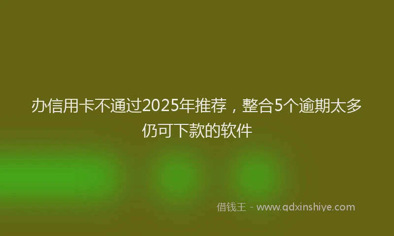 办信用卡不通过2025年推荐，整合5个逾期太多仍可下款的软件