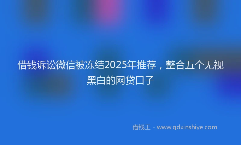 借钱诉讼微信被冻结2025年推荐，整合五个无视黑白的网贷口子
