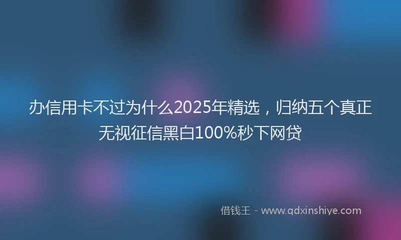 办信用卡不过为什么2025年精选，归纳五个真正无视征信黑白100%秒下网贷