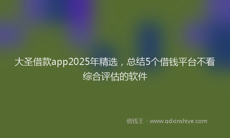 大圣借款app2025年精选，总结5个借钱平台不看综合评估的软件
