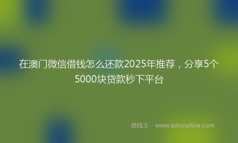 在澳门微信借钱怎么还款2025年推荐，分享5个5000块贷款秒下平台