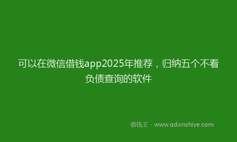 可以在微信借钱app2025年推荐，归纳五个不看负债查询的软件