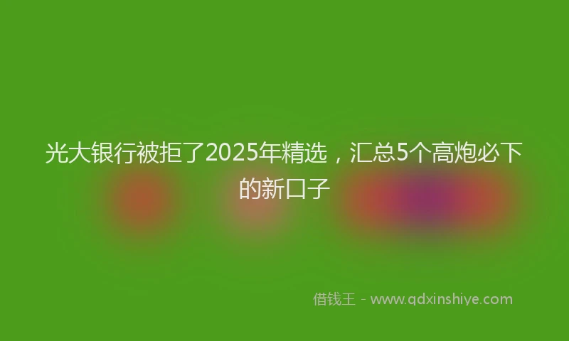 光大银行被拒了2025年精选，汇总5个高炮必下的新口子