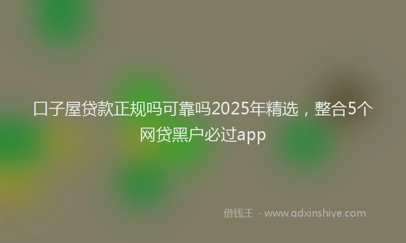 口子屋贷款正规吗可靠吗2025年精选，整合5个网贷黑户必过app