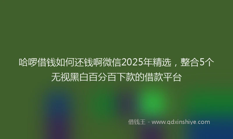 哈啰借钱如何还钱啊微信2025年精选，整合5个无视黑白百分百下款的借款平台