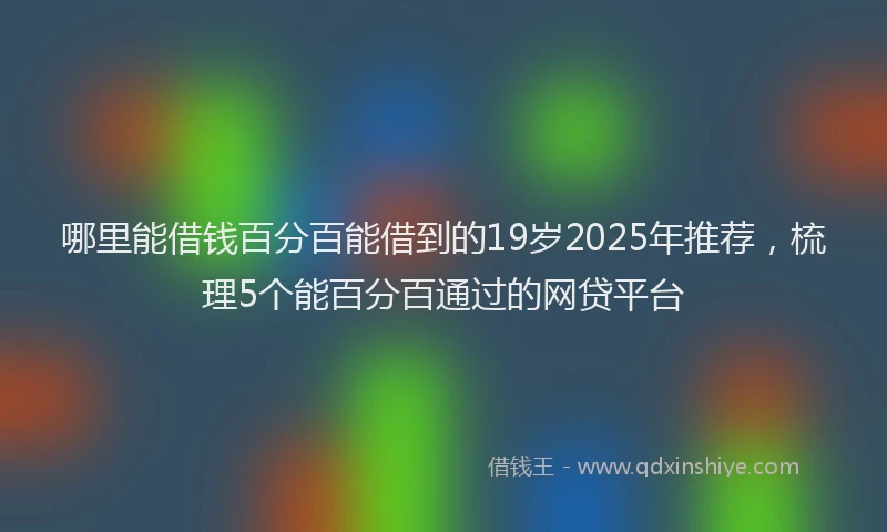 哪里能借钱百分百能借到的19岁2025年推荐，梳理5个能百分百通过的网贷平台