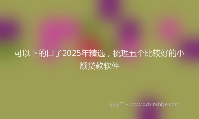 可以下的口子2025年精选，梳理五个比较好的小额贷款软件