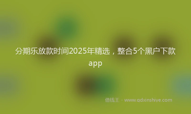 分期乐放款时间2025年精选，整合5个黑户下款app