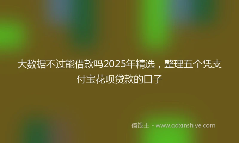 大数据不过能借款吗2025年精选，整理五个凭支付宝花呗贷款的口子