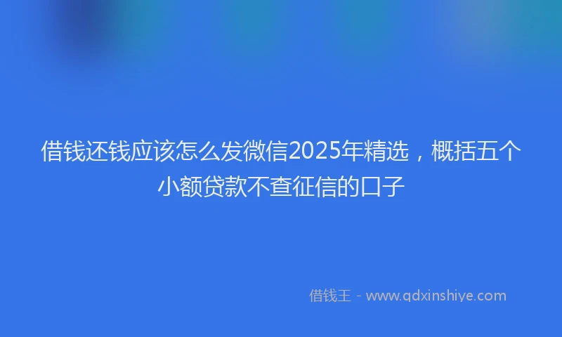 借钱还钱应该怎么发微信2025年精选，概括五个小额贷款不查征信的口子