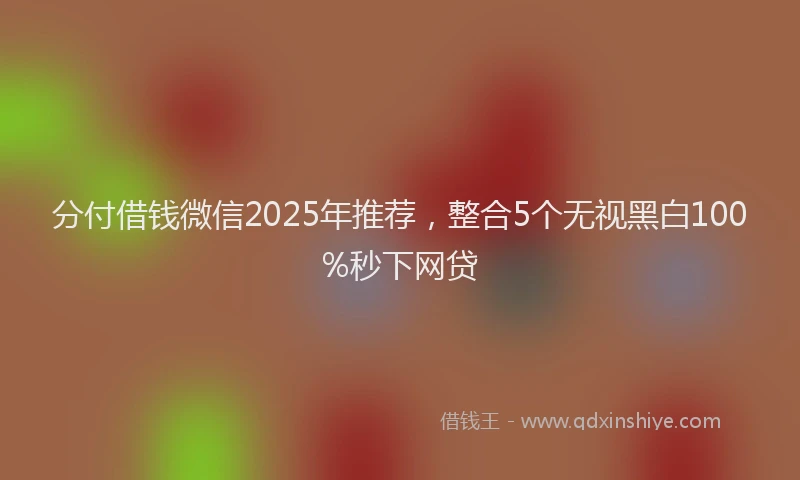 分付借钱微信2025年推荐，整合5个无视黑白100%秒下网贷