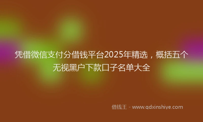 凭借微信支付分借钱平台2025年精选，概括五个无视黑户下款口子名单大全