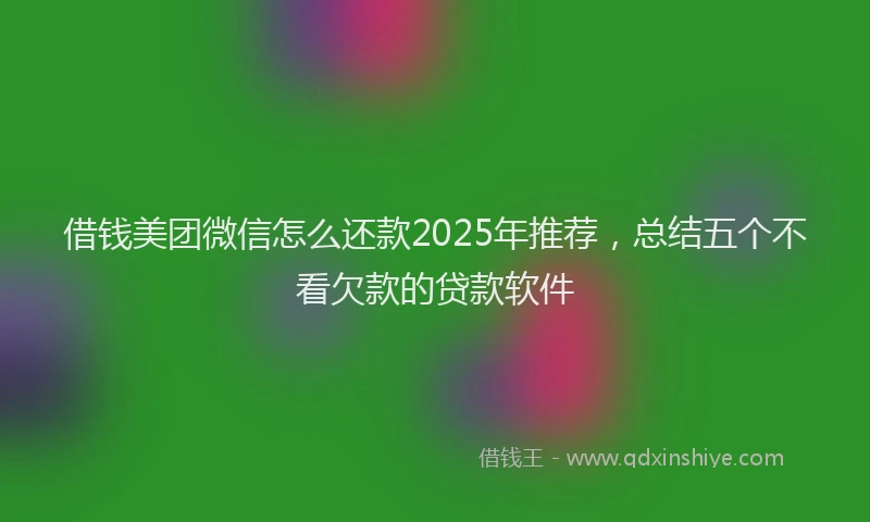 借钱美团微信怎么还款2025年推荐，总结五个不看欠款的贷款软件