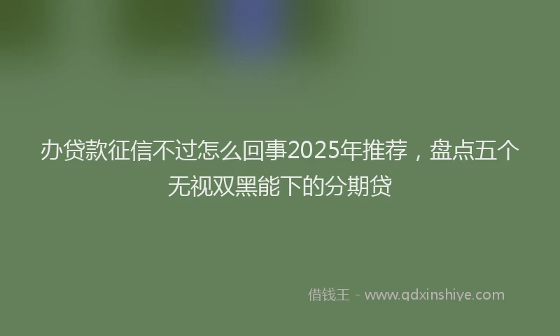 办贷款征信不过怎么回事2025年推荐，盘点五个无视双黑能下的分期贷