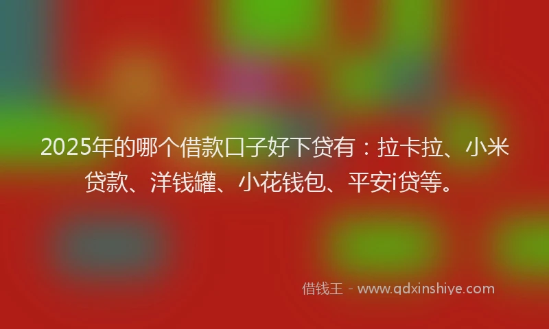 2025年的哪个借款口子好下贷有：拉卡拉、小米贷款、洋钱罐、小花钱包、平安i贷等。