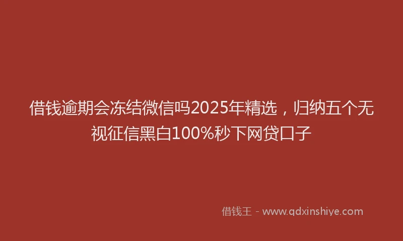借钱逾期会冻结微信吗2025年精选，归纳五个无视征信黑白100%秒下网贷口子