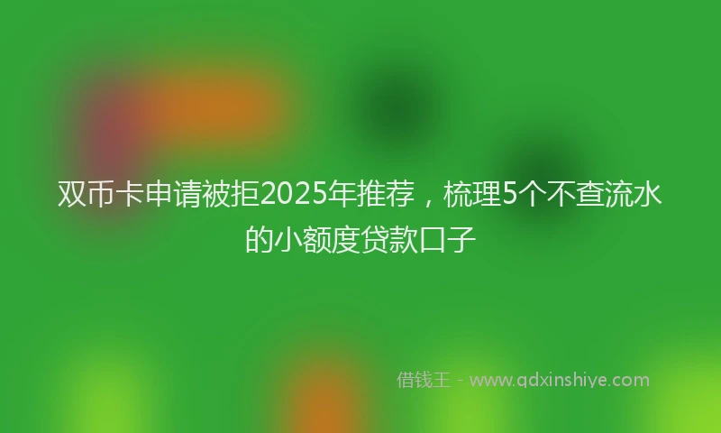 双币卡申请被拒2025年推荐，梳理5个不查流水的小额度贷款口子