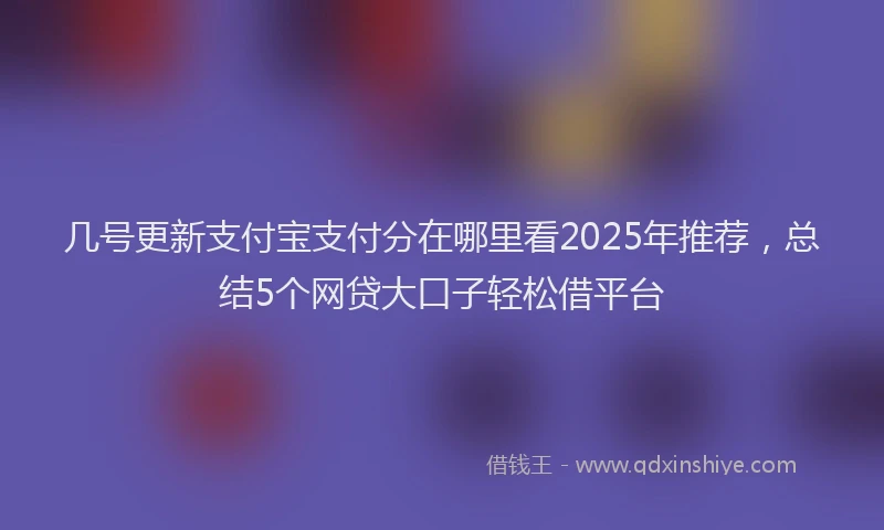 几号更新支付宝支付分在哪里看2025年推荐，总结5个网贷大口子轻松借平台