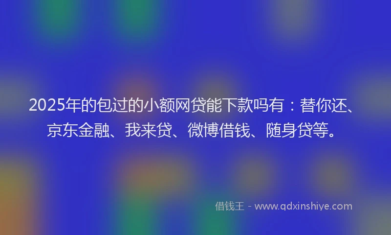 2025年的包过的小额网贷能下款吗有：替你还、京东金融、我来贷、微博借钱、随身贷等。